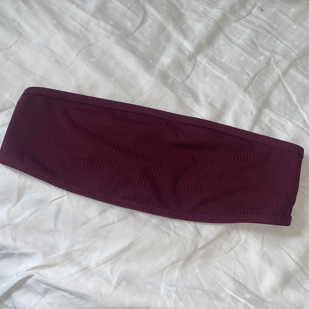 Paper Heart Swim Maroon Strapless Top